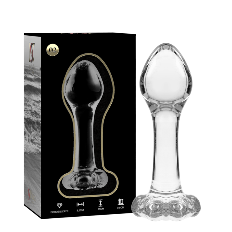 NEBULA-SERIE VON IBIZA – ANALPLUG MODELL 2, BOROSILIKATGLAS, KLAR, 11 CM -O- 3,5 CM