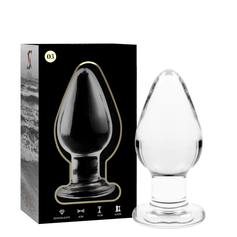 NEBULA-SERIE VON IBIZA – ANALPLUG MODELL 3, BOROSILIKATGLAS, TRANSPARENT, 11 CM – O – 5 CM