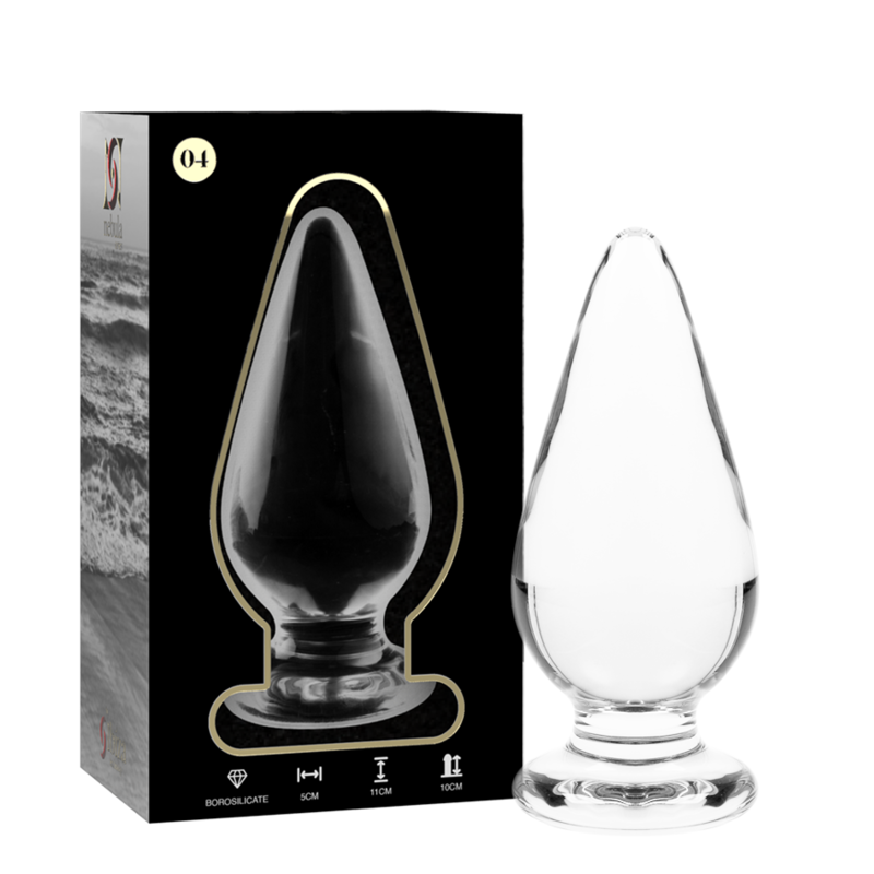 NEBULA-SERIE VON IBIZA – MODELL 4 ANALPLUG AUS BOROSILIKATGLAS, KLAR, 11 CM – O – 5 CM