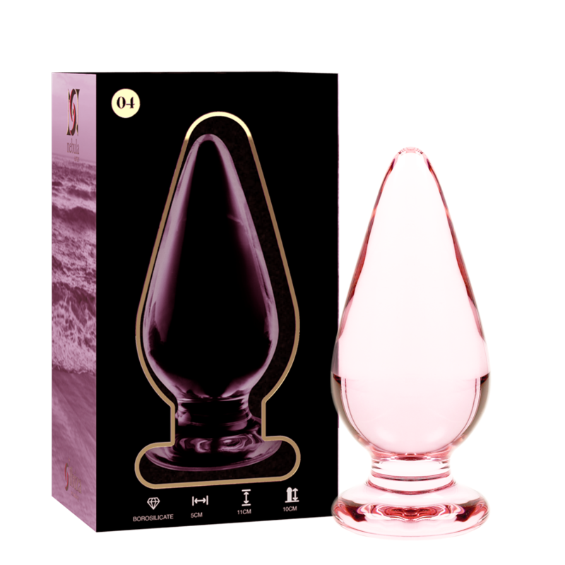 NEBULA-SERIE VON IBIZA – MODELL 4 ANALPLUG AUS BOROSILIKATGLAS, ROSA, 11 CM O 5 CM