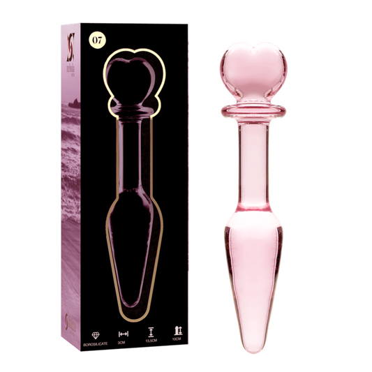 NEBULA-SERIE VON IBIZA – MODELL 7 ANALPLUG AUS BOROSILIKATGLAS, ROSA, 13,5 CM – O – 3 CM