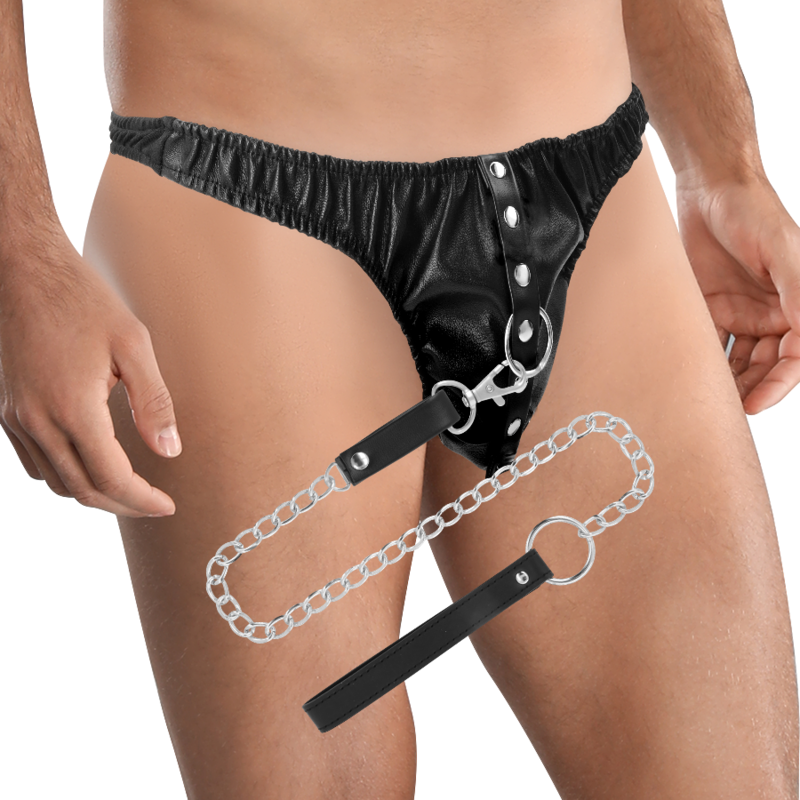 DARKNESS - SUBMISSION THONG WITH METAL KETTE