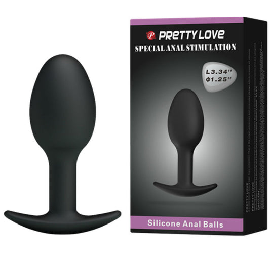 PRETTY LOVE – Silikon-Analplug 6,5 cm Schwarz