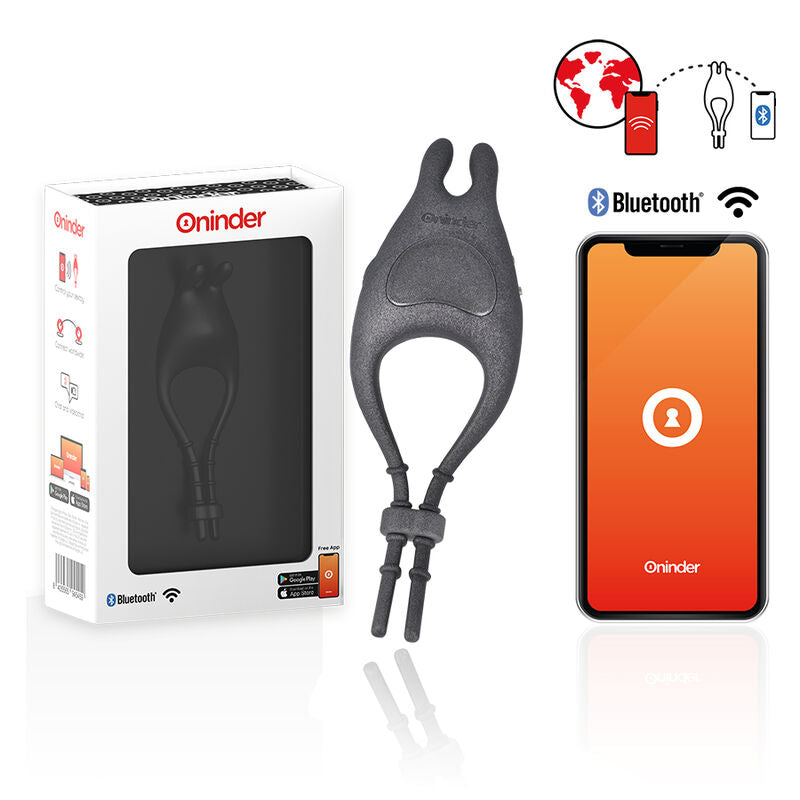 ONINDER – PAMPA Wiederaufladbarer, verstellbarer Vibratorring mit Klitorisstimulator, 10 Geschwindigkeitsstufen – Kostenlose App