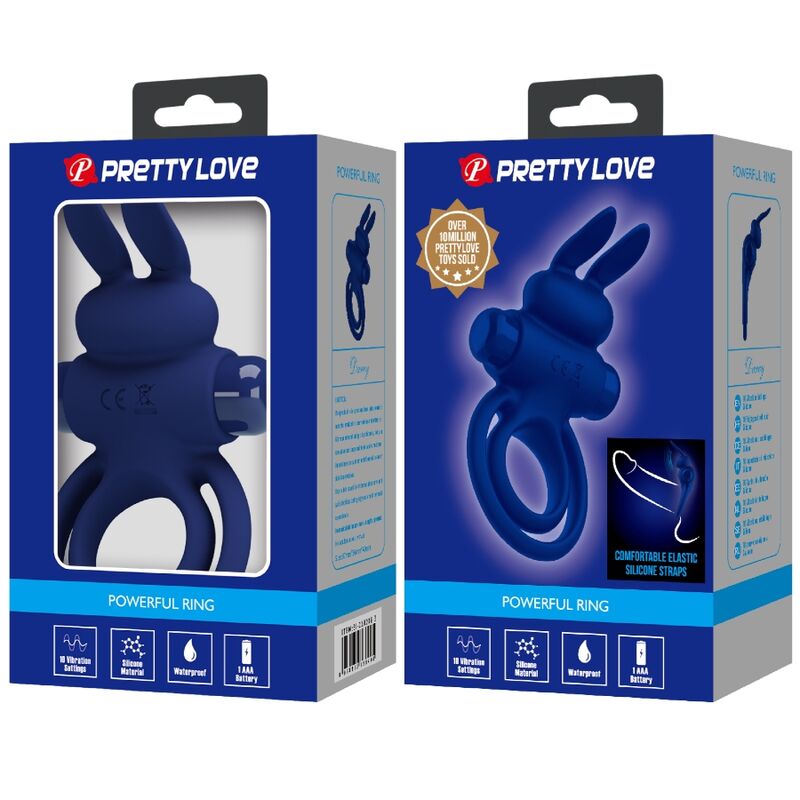 PRETTY LOVE - DAREY DOPPEL-VIBRATIONSRING HASE BLAU