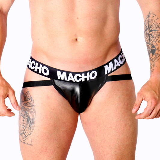 MACHO - MX25NC JOCK CZARNY SKÓRZANY S