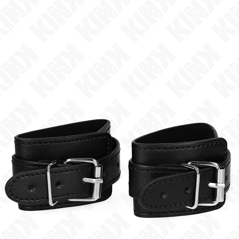KINK – Abschließbare Dungeon-Handgelenksfesseln, schwarz, verstellbar, 21–28 cm x 5,5 cm