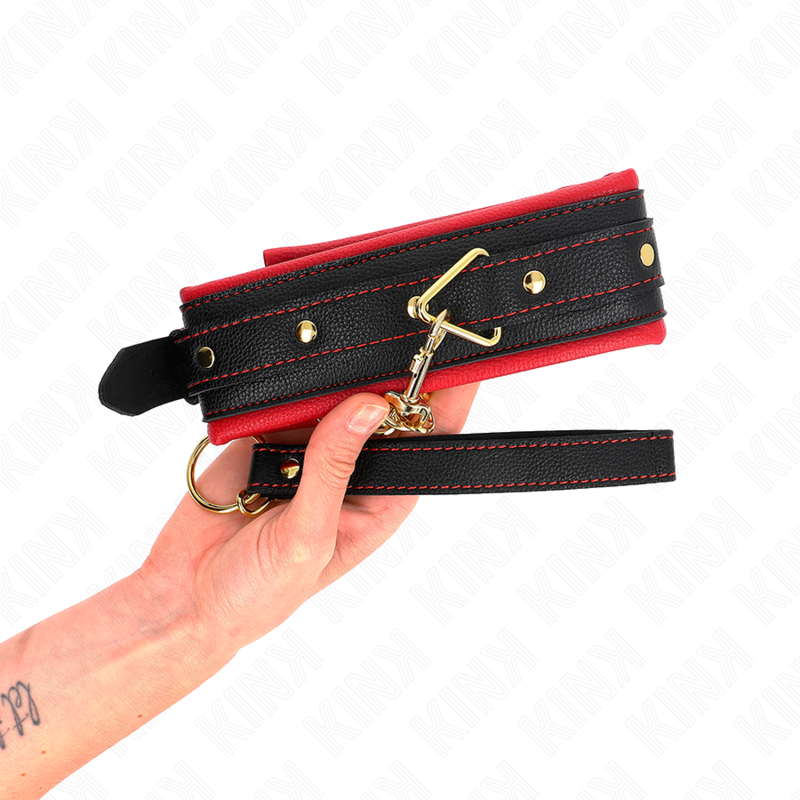 KINK - OBROŻA Z GŁADKĄ SMYCZ Z MATERIAŁU REGULOWANA 33-48 CM X 5,7 CM