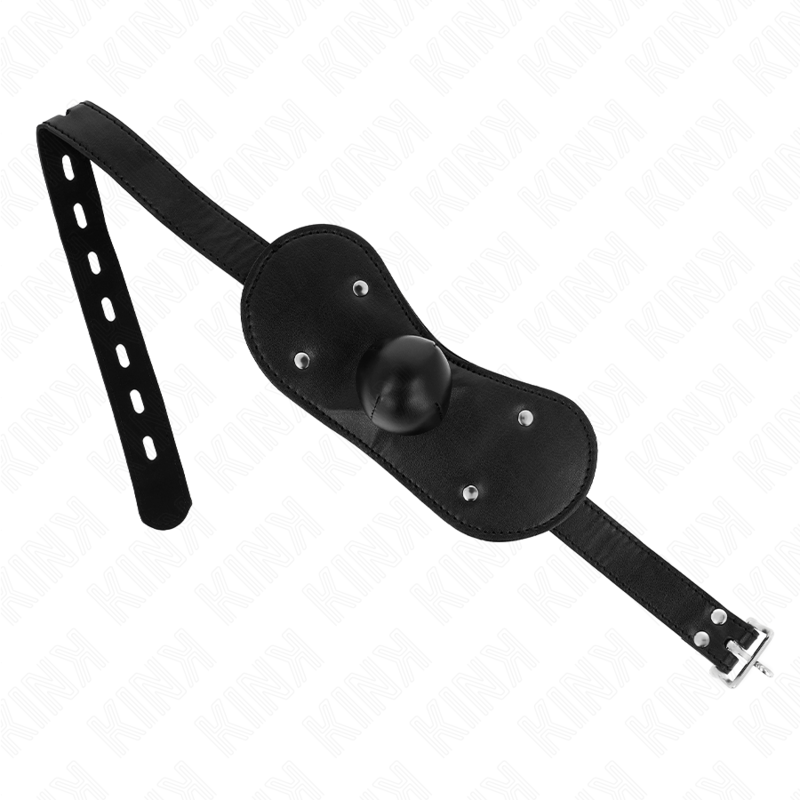 KINK - KNEBEL Z MASKĄ NA USTNIKI Z BLOKADĄ REGULOWANY 42-60 CM