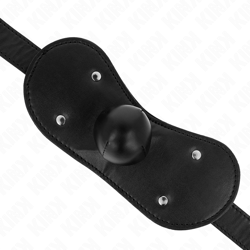 KINK - KNEBEL Z MASKĄ NA USTNIKI Z BLOKADĄ REGULOWANY 42-60 CM