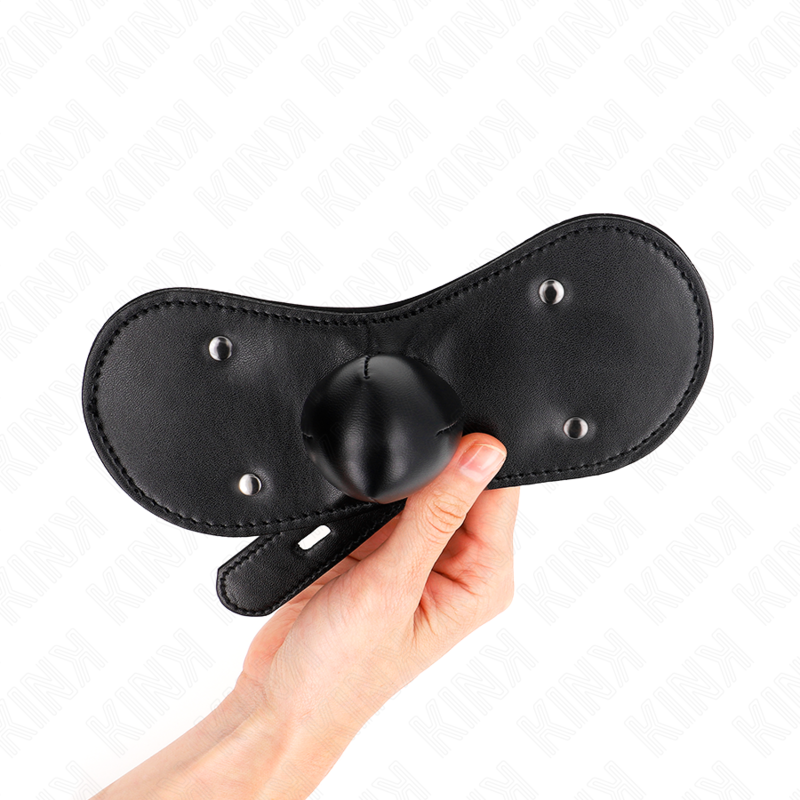 KINK - KNEBEL Z MASKĄ NA USTNIKI Z BLOKADĄ REGULOWANY 42-60 CM