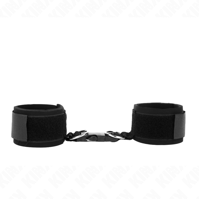 KINK - NEOPRENOWE UCHWYTY NA NADGARSTEKI Z ZAPIĘCIEM NA RZEP, CZARNE, REGULOWANE, 22-34 CM