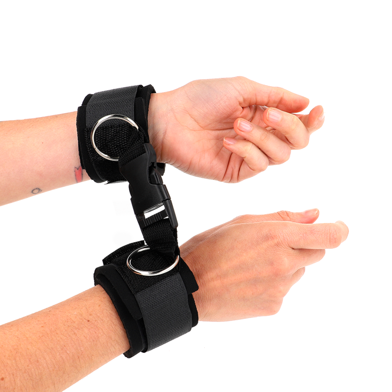 KINK - NEOPRENOWE UCHWYTY NA NADGARSTEKI Z ZAPIĘCIEM NA RZEP, CZARNE, REGULOWANE, 22-34 CM