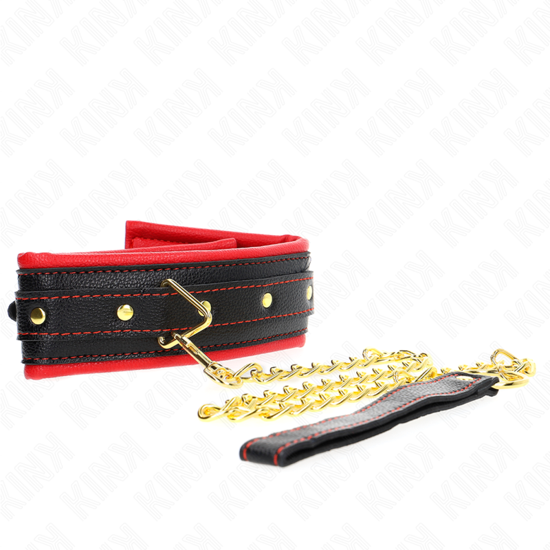 KINK - Halskette mit Schwamm-Imitationslederarmband, Modell 2, verstellbar 37-54 cm x 3 cm