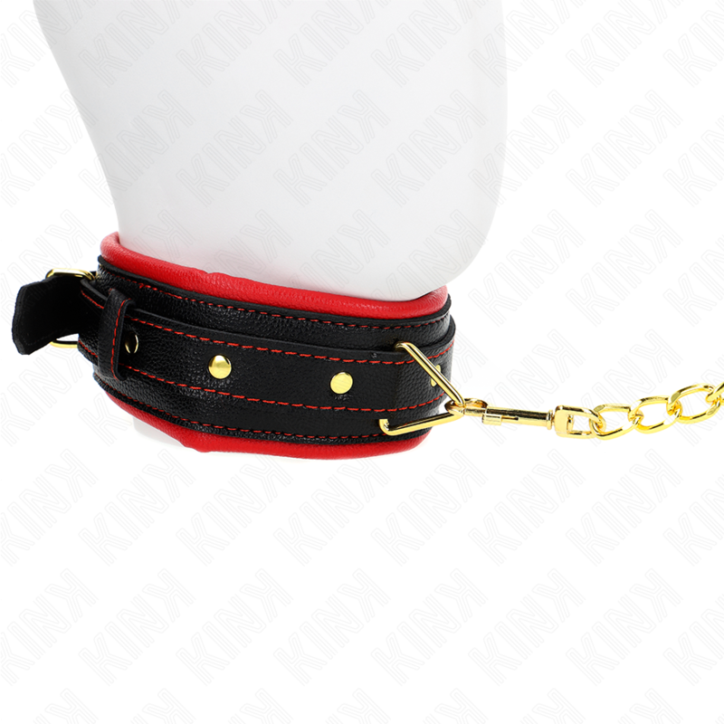 KINK - Halskette mit Schwamm-Imitationslederarmband, Modell 2, verstellbar 37-54 cm x 3 cm