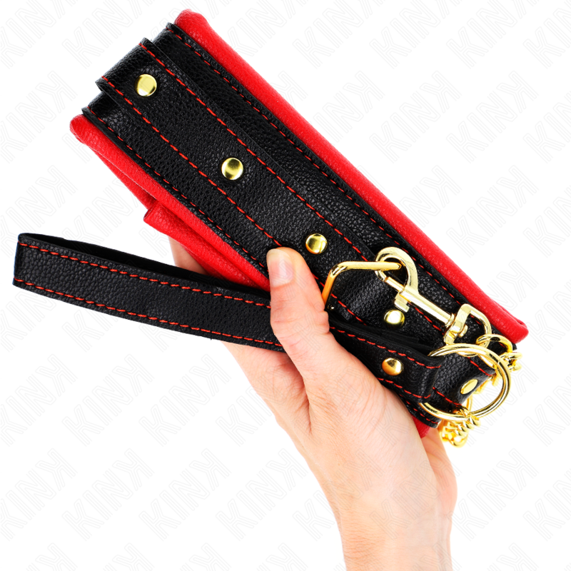 KINK - Halskette mit Schwamm-Imitationslederarmband, Modell 2, verstellbar 37-54 cm x 3 cm