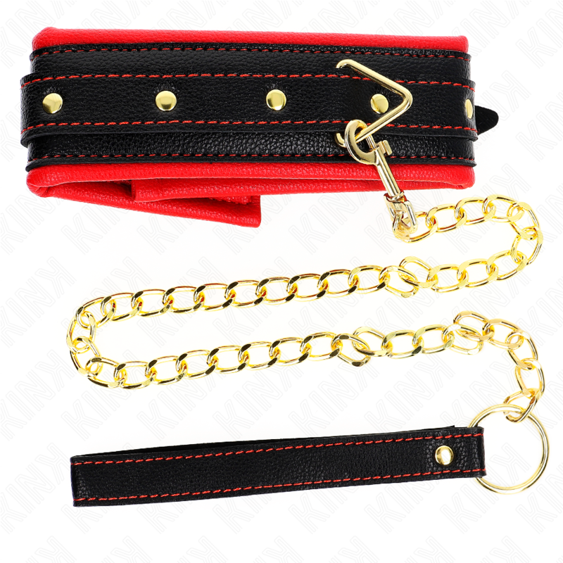 KINK - Halskette mit Schwamm-Imitationslederarmband, Modell 2, verstellbar 37-54 cm x 3 cm