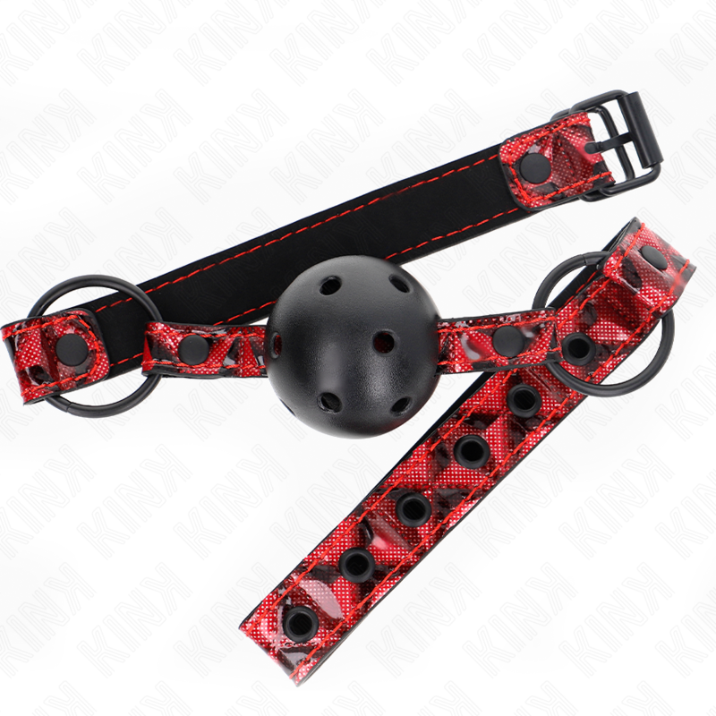 KINK - PIŁKA W DIAMENTOWY WZÓR 4,5 CM KNEBEL MODEL 2 64,5 CM REGULOWANA 42-60 CM