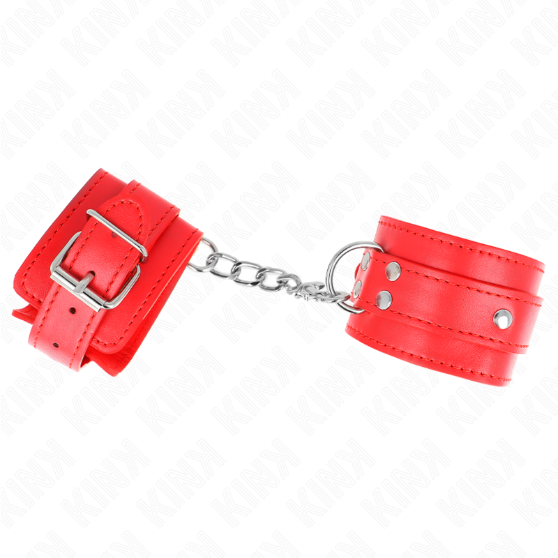 KINK - 3 regulowane opaski na nadgarstek z pierścieniami typu D, czerwone, 17,5-25 cm x 6 cm