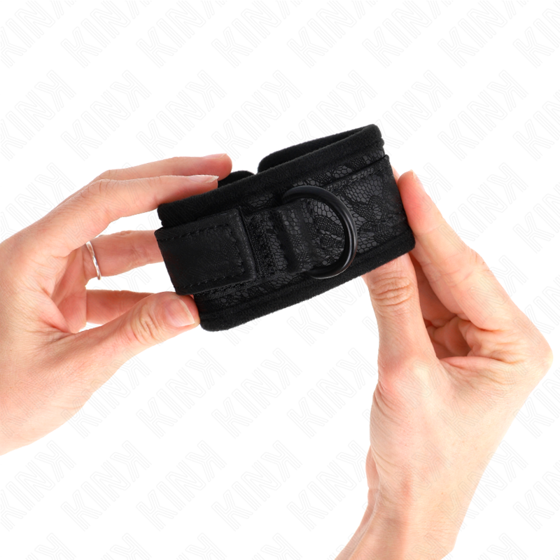 KINK - CIEMNE MANKIETY NA NADGARSTKI Z NEOPRENU REGULOWANE CZARNE 20-29 CM X 5 CM