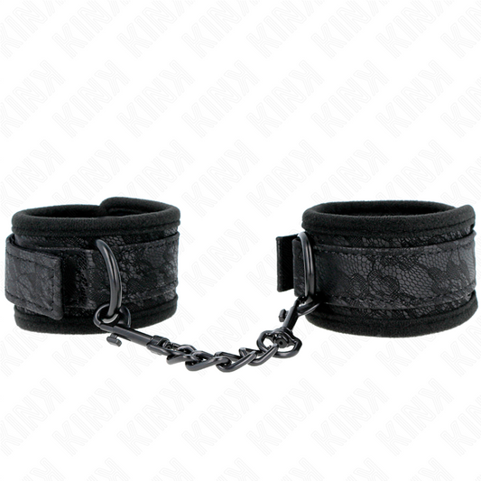 KINK - CIEMNE MANKIETY NA NADGARSTKI Z NEOPRENU REGULOWANE CZARNE 20-29 CM X 5 CM