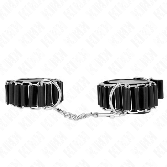 KINK – SCHARNIERFÄHIGE, DÜNNE HANDGELENKFESSELN, SCHWARZ, VERSTELLBAR, 16–22 CM X 3,5 CM