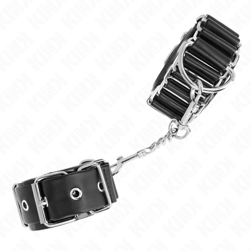 KINK - CIENKIE ZAWIASOWE UCHWYTY NA NADGARSTKI, CZARNE, REGULOWANE 16-22 CM X 3,5 CM