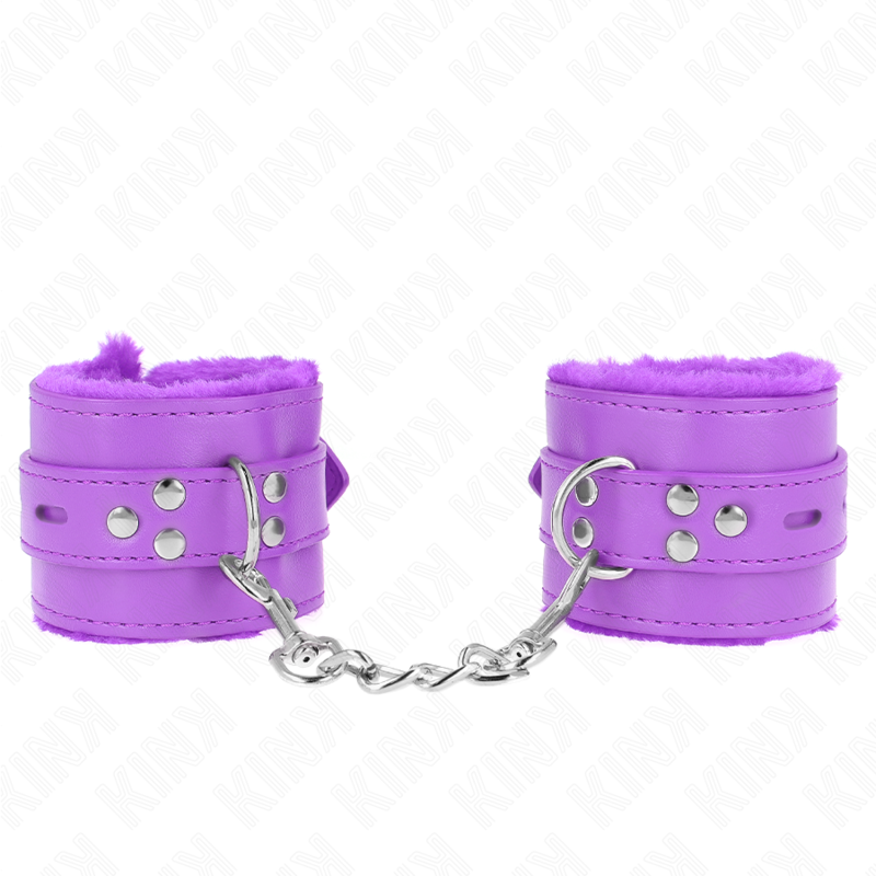 KINK - OWIJKI NA NADGARSTKI Z FUTREM I KWADRATOWYMI OTWORAMI W KOLORZE FIOLETOWYM I REGULOWANYM PASKIEM W KOLORZE FIOLETOWYM 17-29 CM X 6 CM