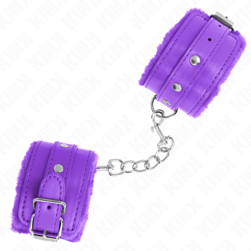 KINK - WYSOKIEJ JAKOŚCI FIOLETOWE OWIJKI NA NADGARSTKI Z FIOLETOWYM PASKIEM REGULOWANE 17-29 CM X 6 CM