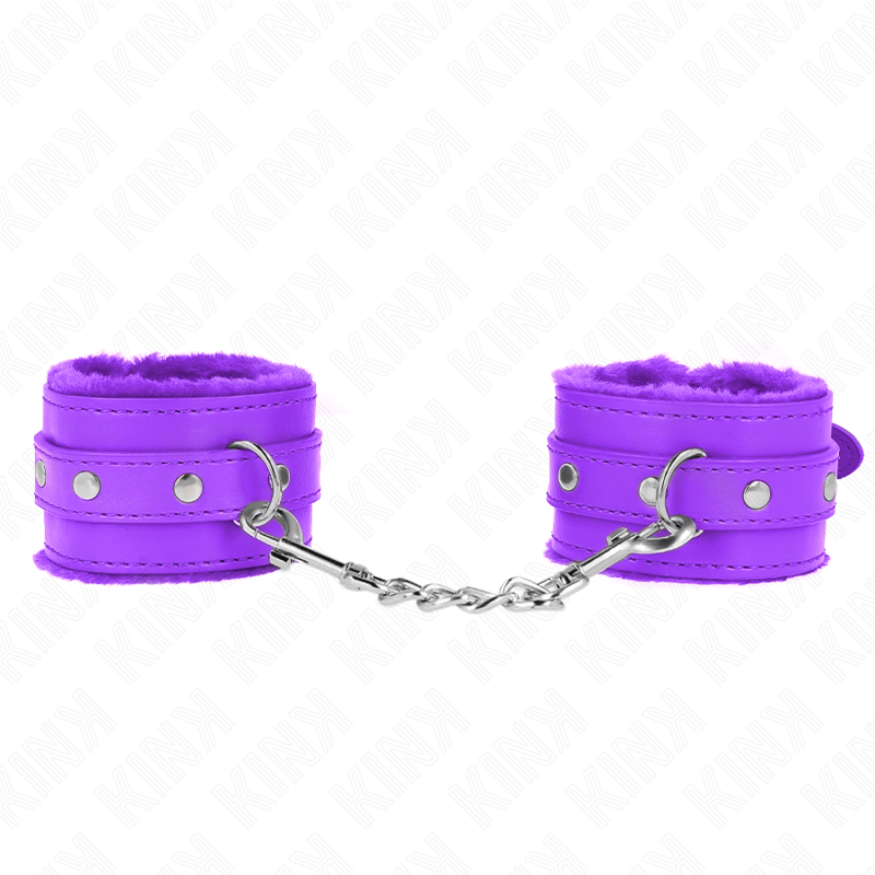 KINK - WYSOKIEJ JAKOŚCI FIOLETOWE OWIJKI NA NADGARSTKI Z FIOLETOWYM PASKIEM REGULOWANE 17-29 CM X 6 CM