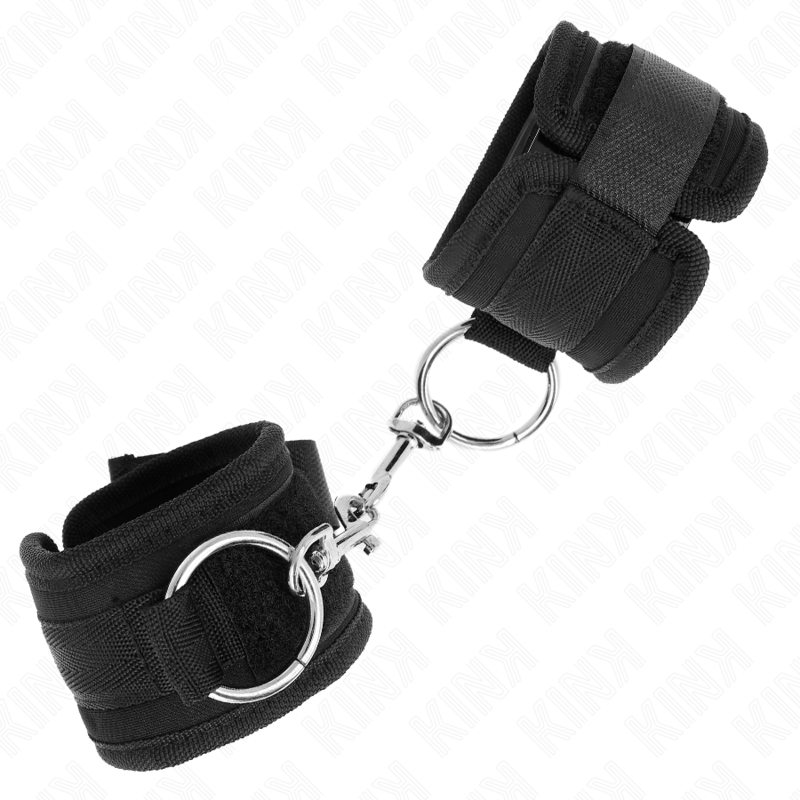 KINK - UCHWYTY NA NADGARSTKI CZARNE REGULOWANE 18-35 CM X 6 CM