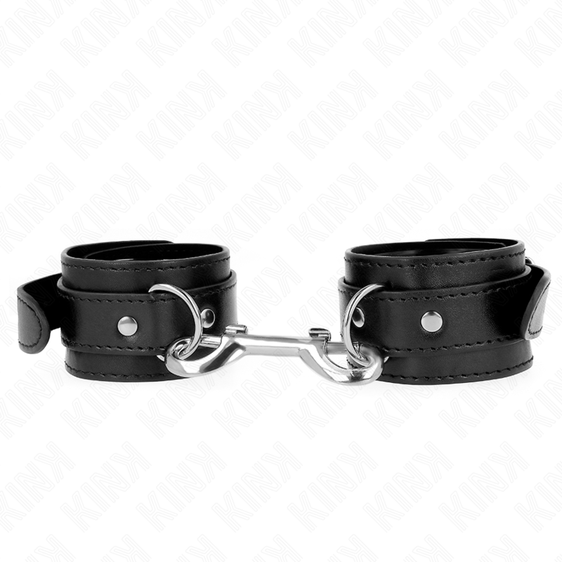 KINK - HANDGELENKFESSELN - EINREIHEN-NIETUNG, SCHWARZ, VERSTELLBAR, 17-28 CM X 5 CM