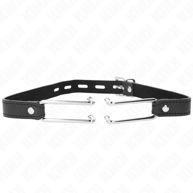 KINK - METALOWY HAK KNEBEL 11,5 CM Z PASKIEM ZE SKÓRY REGULOWANY 39-58 CM X 2 CM