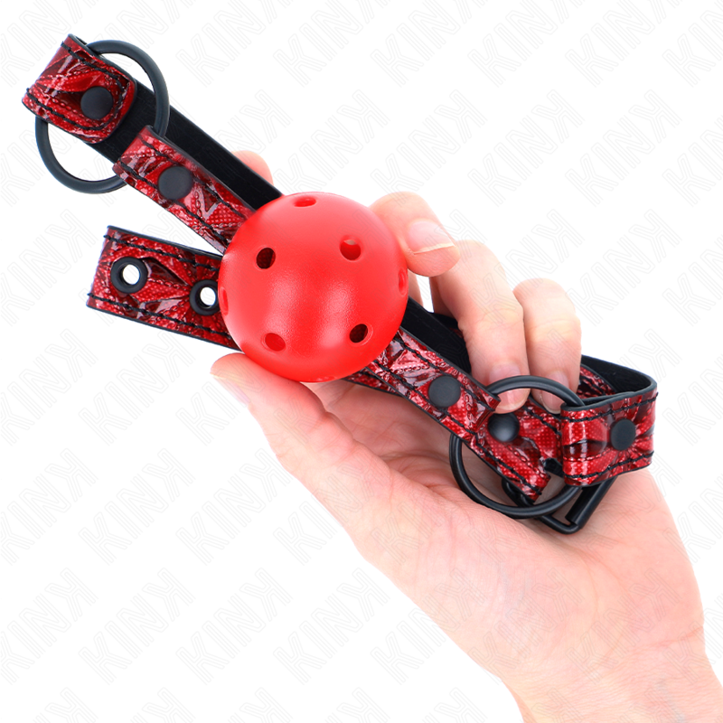 KINK - PIŁKA W DIAMENTOWY WZÓR 4,5 CM KNEBEL MODEL 1 64,5 CM REGULOWANA 42-60 CM