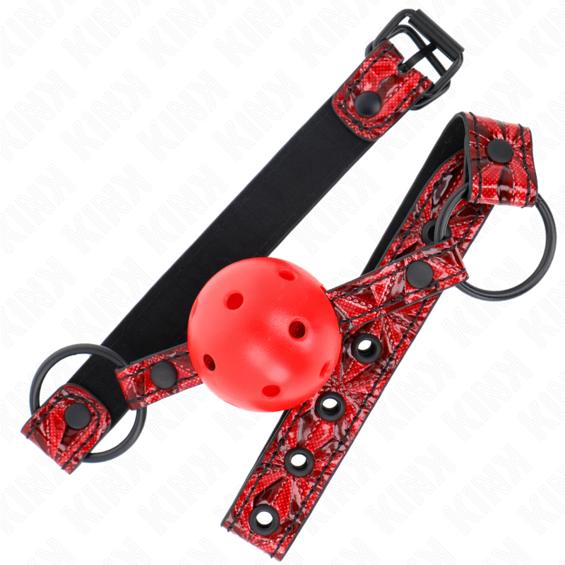 KINK - PIŁKA W DIAMENTOWY WZÓR 4,5 CM KNEBEL MODEL 1 64,5 CM REGULOWANA 42-60 CM