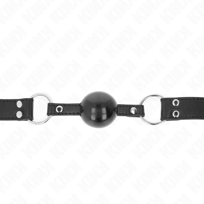 KINK – Weicher und fester Kugelknebel, 4 cm Durchmesser, mit Kunstlederriemen, 62 x 2,5 cm, verstellbar von 42 bis 58 cm