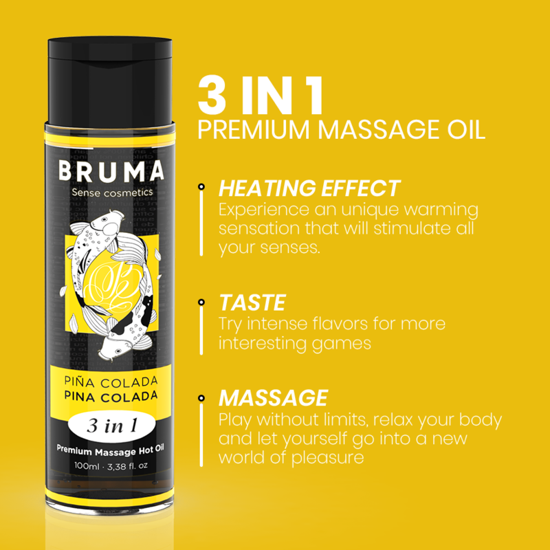 BRUMA - PREMIUM GORĄCY OLEJEK DO MASAŻU PIŃ COLADA 3 W 1 - 100 ML
