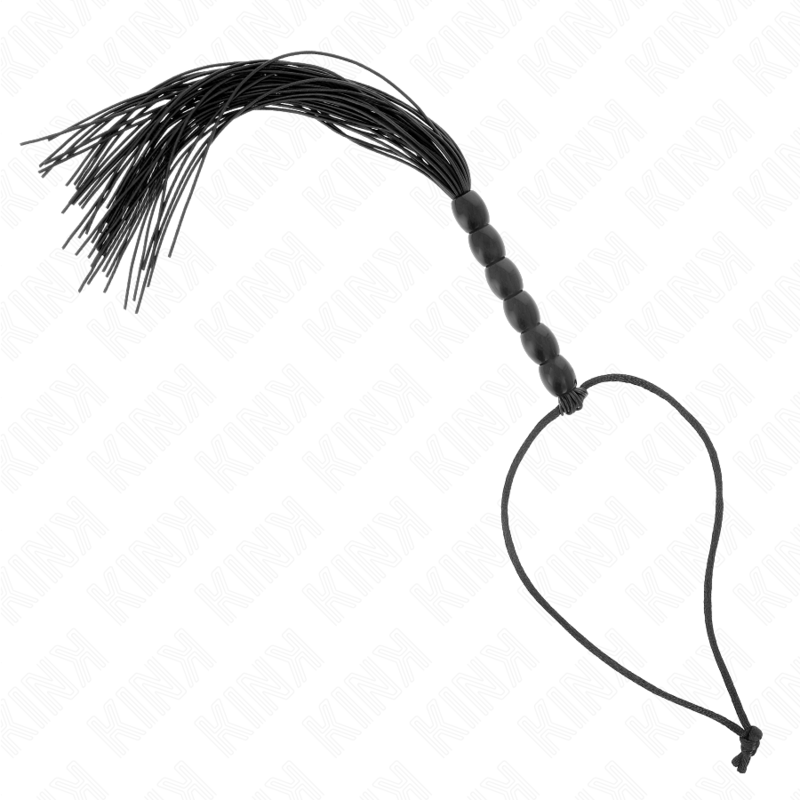 KINK – MINI-SILIKONPEITSCHEN MIT 6 SCHWARZEN PERLEN 26 CM