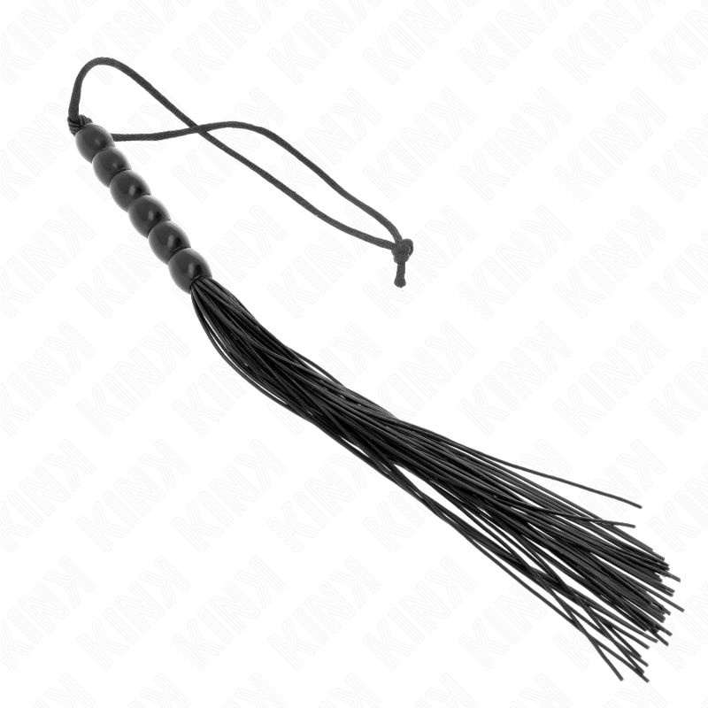 KINK – MINI-SILIKONPEITSCHEN MIT 6 SCHWARZEN PERLEN 26 CM