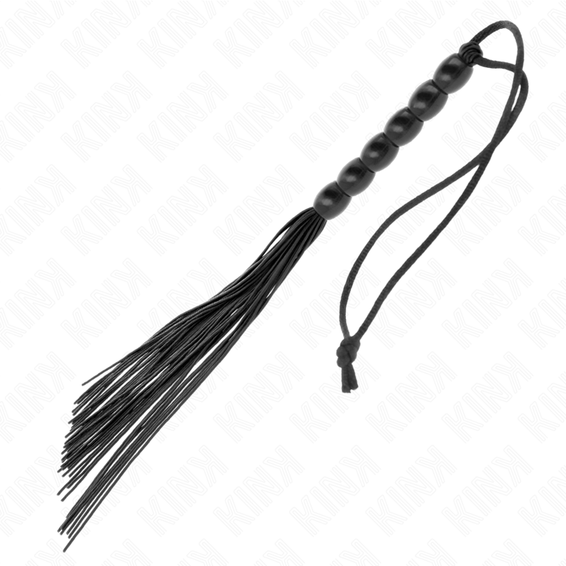 KINK – MINI-SILIKONPEITSCHEN MIT 6 SCHWARZEN PERLEN 26 CM