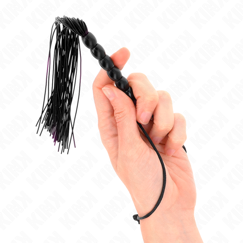 KINK – MINI-SILIKONPEITSCHEN MIT 6 SCHWARZEN PERLEN 26 CM