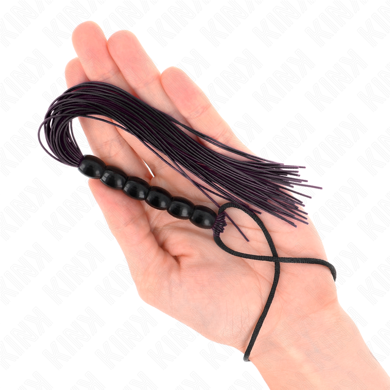 KINK – MINI-SILIKONPEITSCHEN MIT 6 SCHWARZEN PERLEN 26 CM