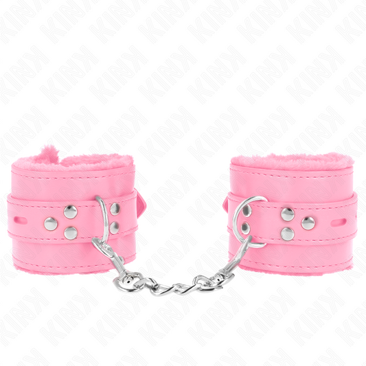 KINK - OWIJKI NA NADGARSTKI Z FUTERKIEM I KWADRATOWYMI OTWORAMI RÓŻOWE I RÓŻOWY PASEK REGULOWANY 17-29 CM X 6 CM