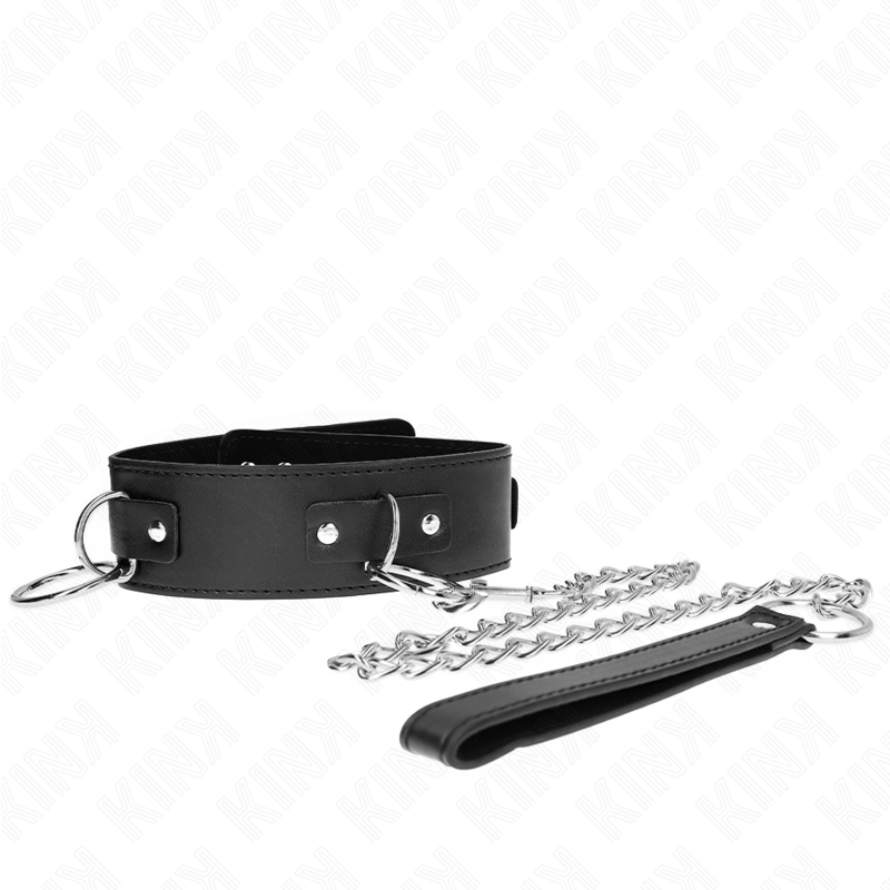 KINK - HALSKETTE MIT LEINE 65 CM 3 RINGE MODELL 2 VERSTELLBAR 36-43 CM X 5 CM