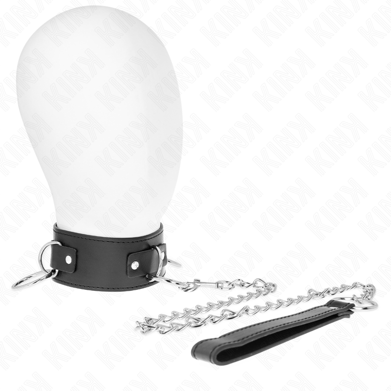 KINK - HALSKETTE MIT LEINE 65 CM 3 RINGE MODELL 2 VERSTELLBAR 36-43 CM X 5 CM