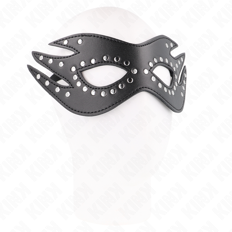 KINK - MASKA ZE SKÓRY NATURALNEJ Z NITAMI MODEL 3 26 x 9,5 CM