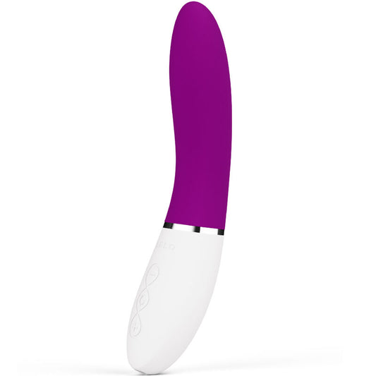 Pink curved G-spot stimulator with smooth silicone surface and white ergonomic handle.
