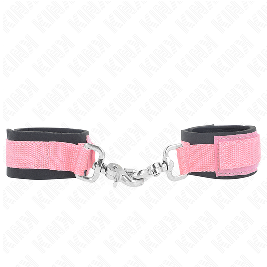 KINK - REGULOWANE NEOPRENOWE UCHWYTY NA NADGARSTEKI RÓŻOWE REGULOWANE 22-34 CM