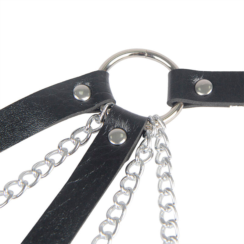 SUBBLIME - 953713 Punk Bondage Gürtel Metallschnalle Schwarz Einheitsgröße