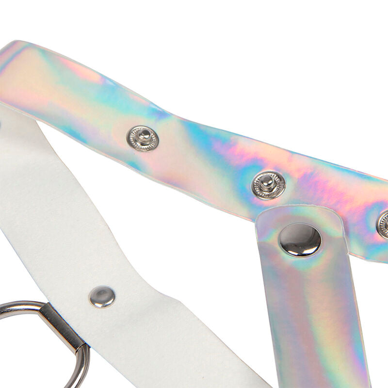 SUBBLIME - 953737 Brustgeschirr mit Ringen und Ketten, Silber, Einheitsgröße